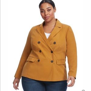 Eloquii Mustard Double Breasted Blazer 18W